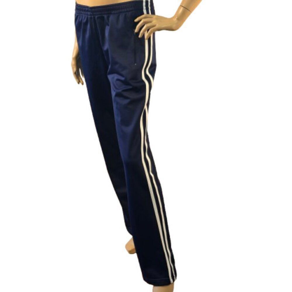 Steve and Barry’s Womens Track Pants Navy Blue w White Double Stripe Size Large